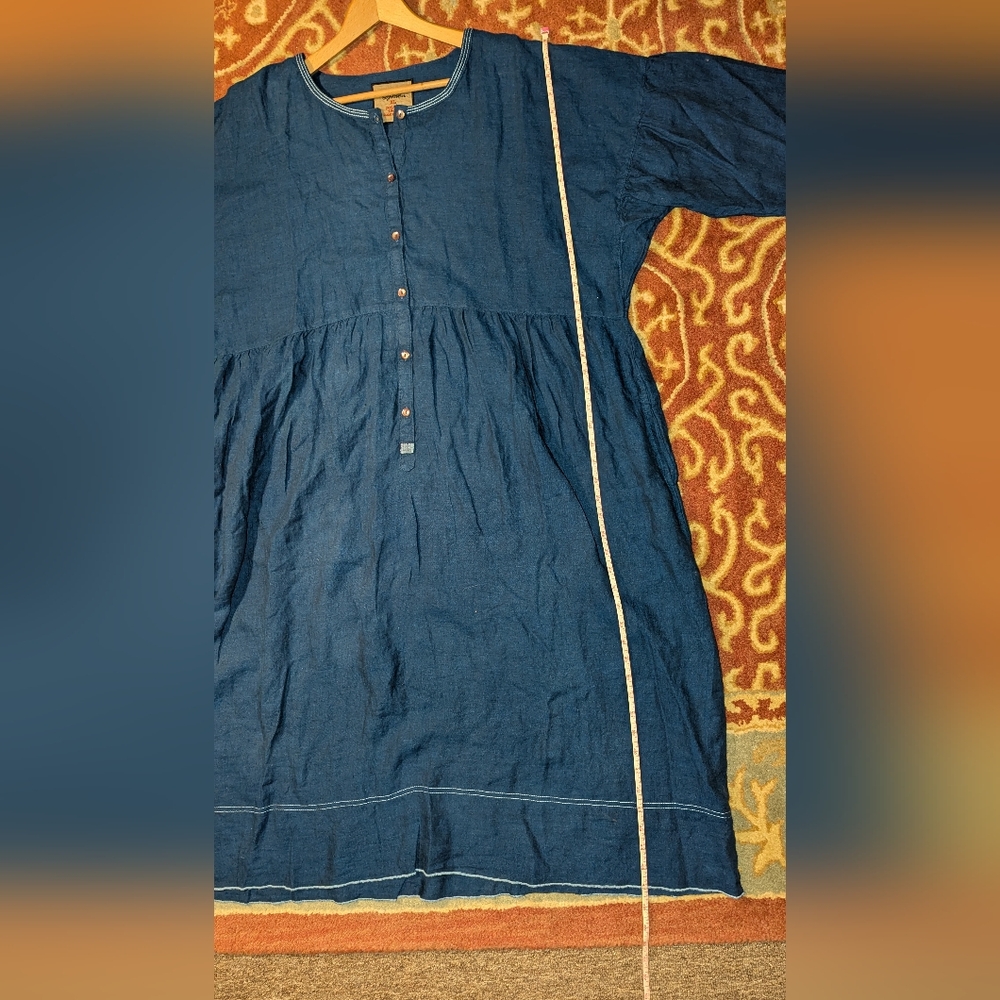 Gudrun Sjoden Blue Organic Linen Maxi Dress - Picture 10 of 14